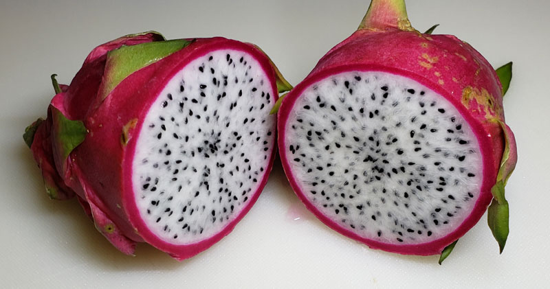 dragon fruit cut in half