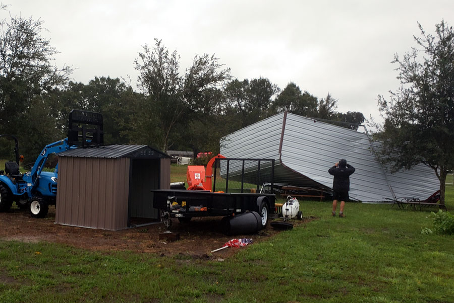 upside down metal shed