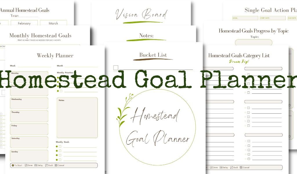 Image showing pages in the printable Homestead Goal Planner