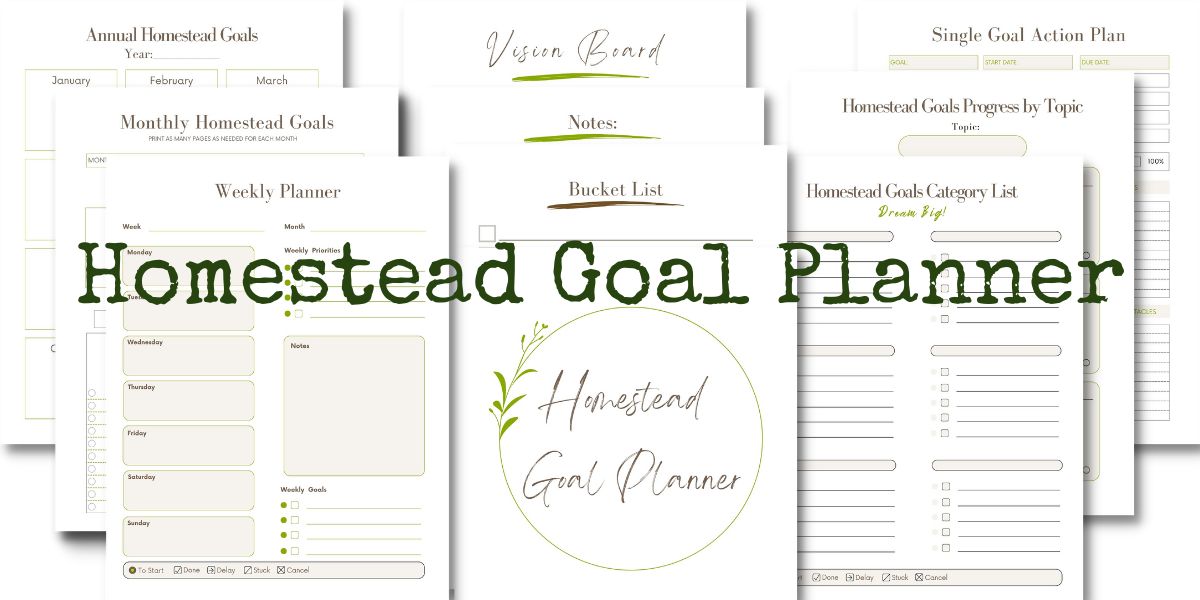 Image showing pages in the printable Homestead Goal Planner