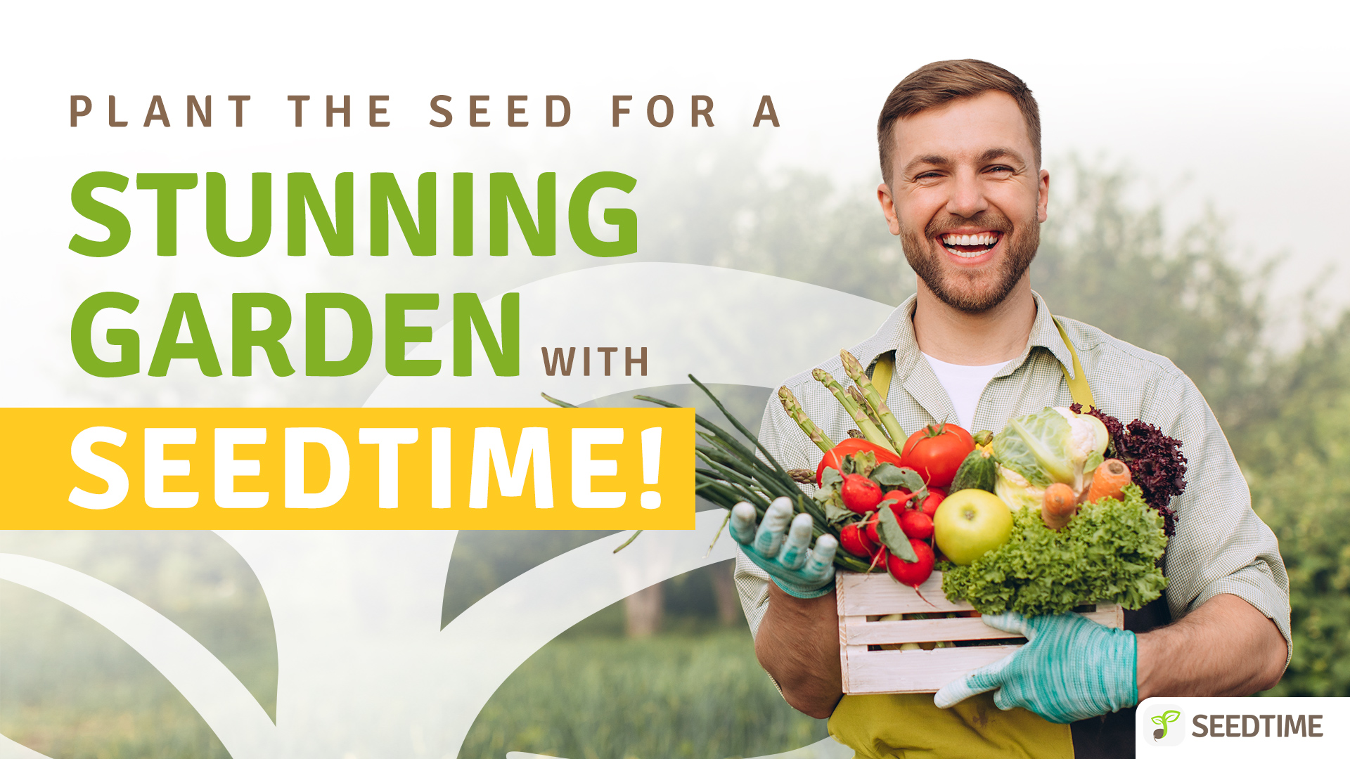 Ad for SEEDTIME. Text reads: Plant the Seed for a stunning garden with SEEDTIME!