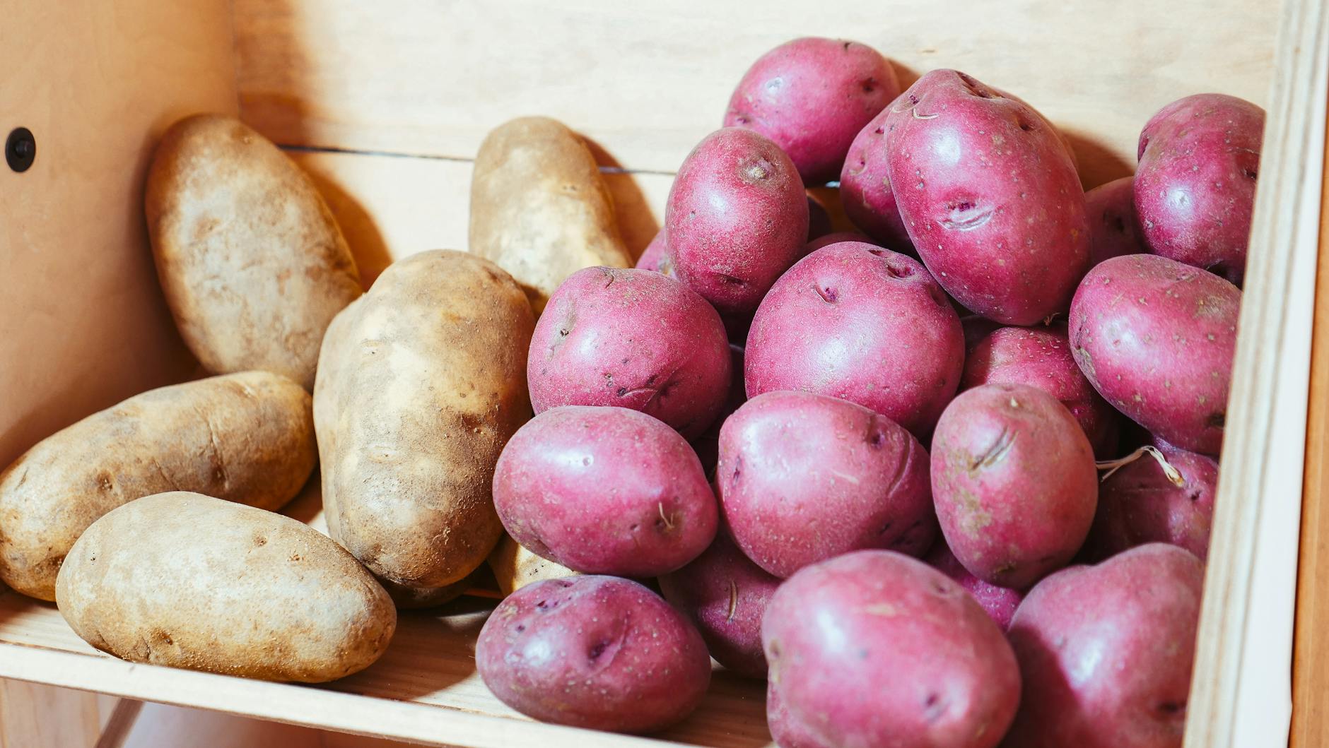 potatoes in a crate